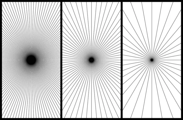 Conjunto Vintage Sunbursts Rectángulo Vertical Elementos Diseño Rayas Explosión Retro Ilustración De Stock