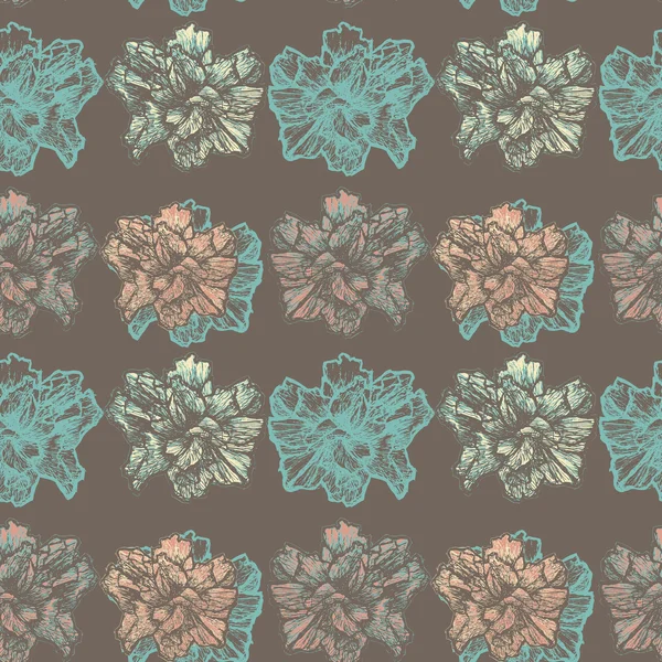 Noyé à la main texture florale sans couture — Image vectorielle