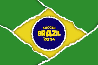 Brezilya bayrağı yırtılmış kağıt oluşur