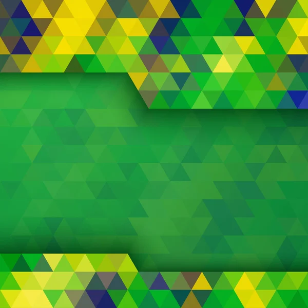 ブラジルの国旗の色を使用して幾何学的な背景 — ストックベクタ