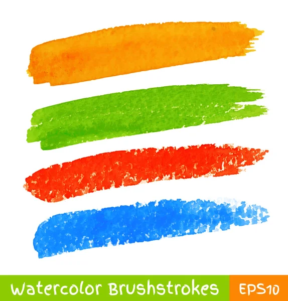 Set of Colorful Watercolor Brush Strokes — Stock Vector