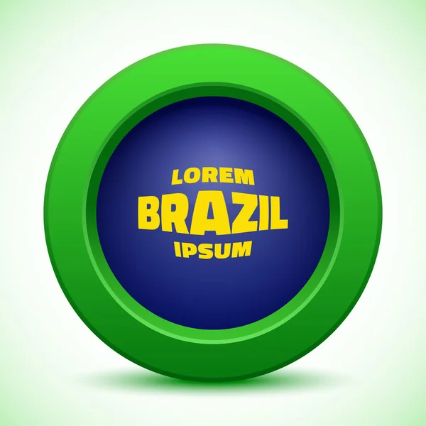 Botón web usando colores de bandera de Brasil — Vector de stock