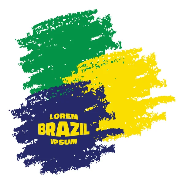 グランジ塗抹標本、ブラジルの国旗の色を使用して — ストックベクタ