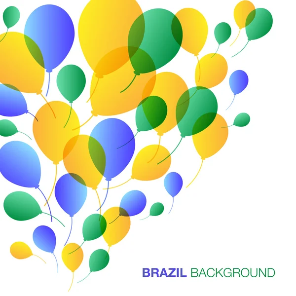 Balões Fundo usando as cores da bandeira do Brasil — Vetor de Stock