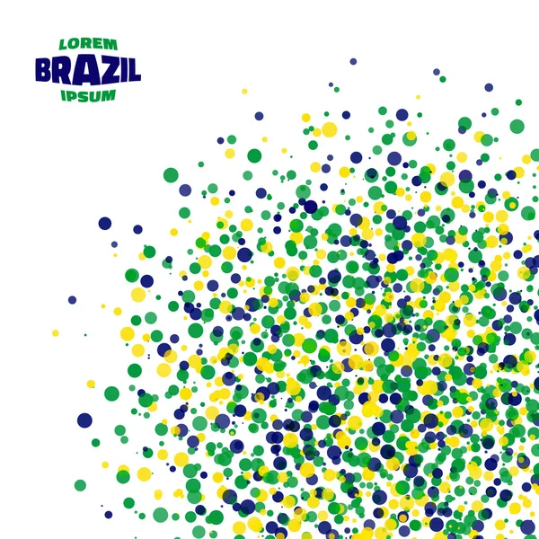 Abstrakter Punkt Hintergrund mit brasilianischen Flaggenfarben — Stockvektor