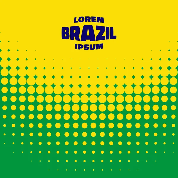 ブラジルの国旗の色を使用してハーフトーン背景 — ストックベクタ