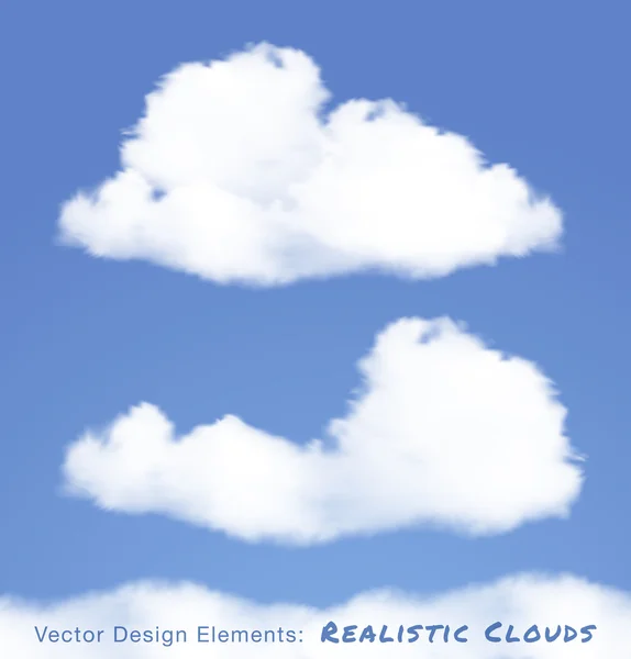 Realistische Wolken am blauen Himmel — Stockvektor