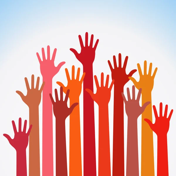 Happy volunteering hands — Stock Vector © dragosvaju #2351378