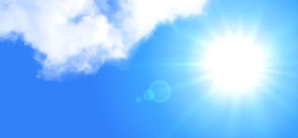 Soleil et ciel fond réaliste — Image vectorielle