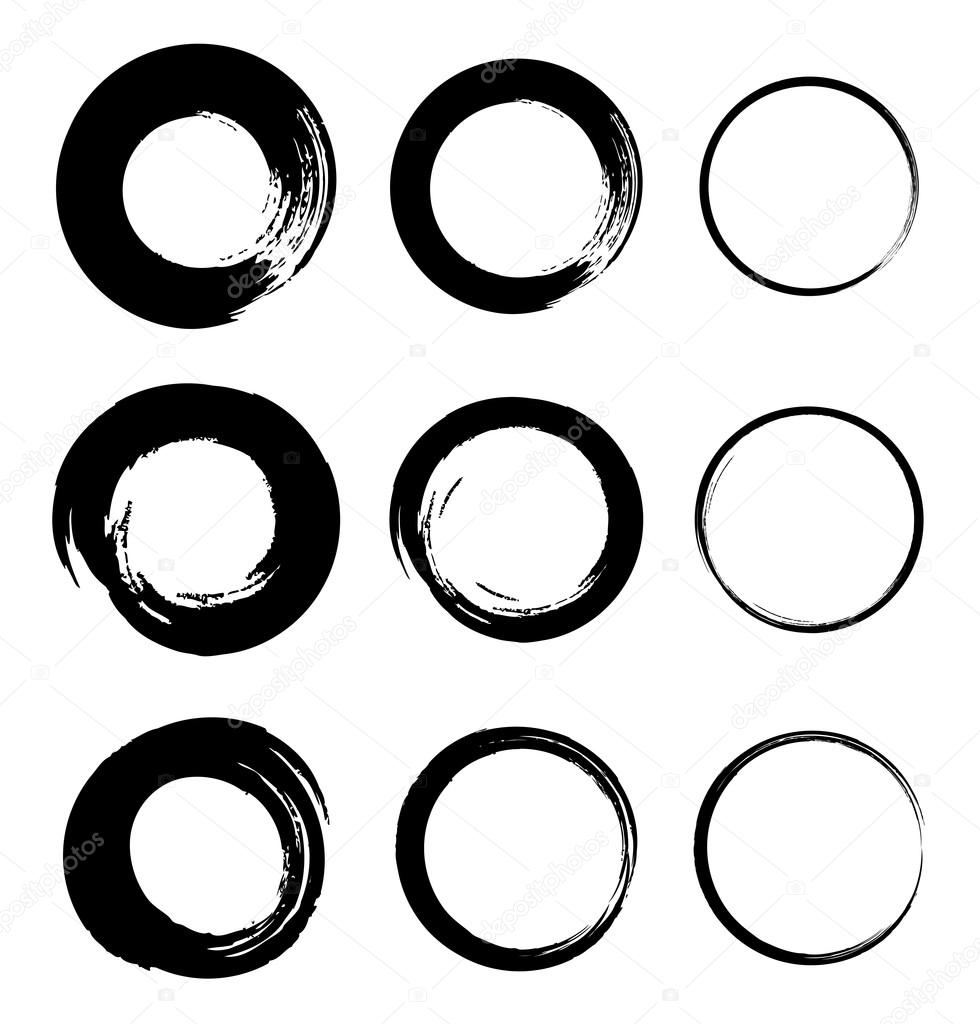 Set of Grunge Circle Stains
