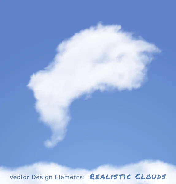 Nuages réalistes sur ciel bleu. — Image vectorielle