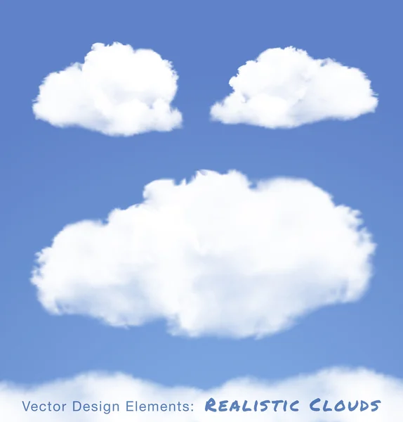 Reális felhők a kék égen — Stock Vector