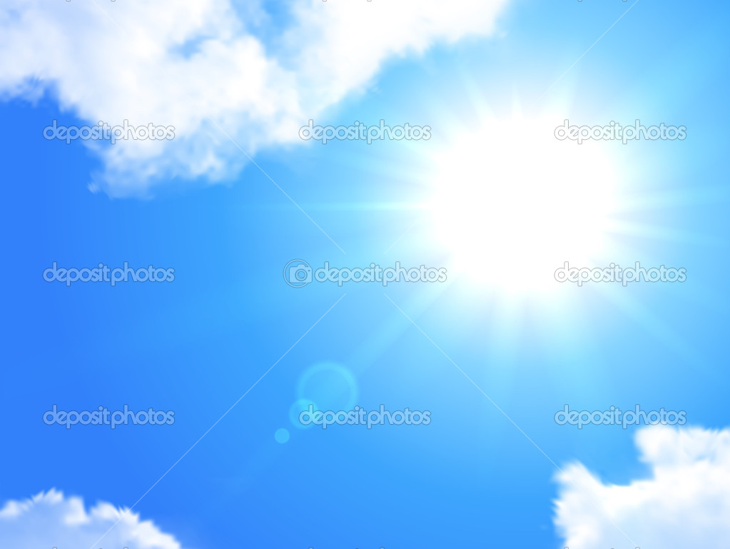 Sun and sky realistic background