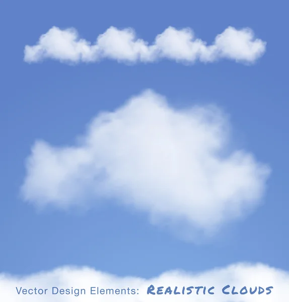 Realistische Wolken am blauen Himmel — Stockvektor