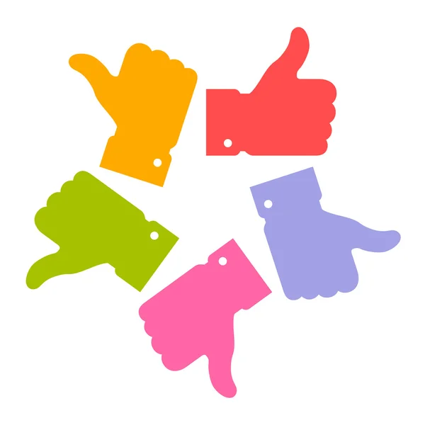Colorful circle thumb up icons — Stock Vector