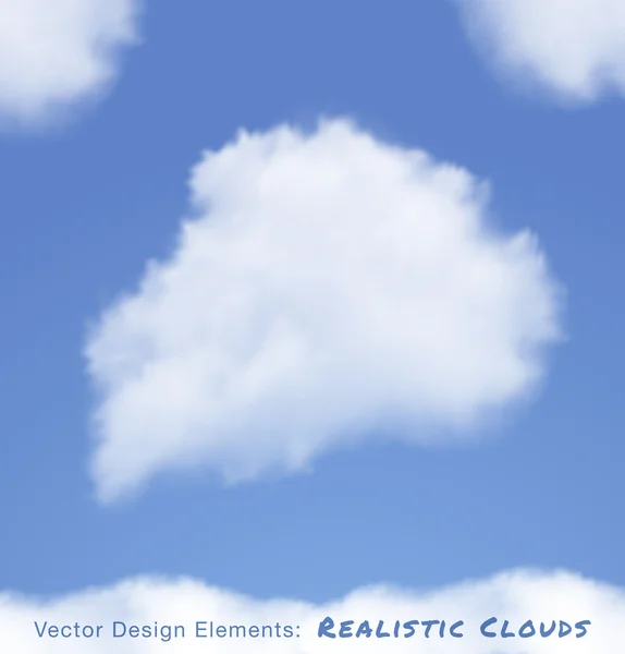 Nuages réalistes sur ciel bleu — Image vectorielle