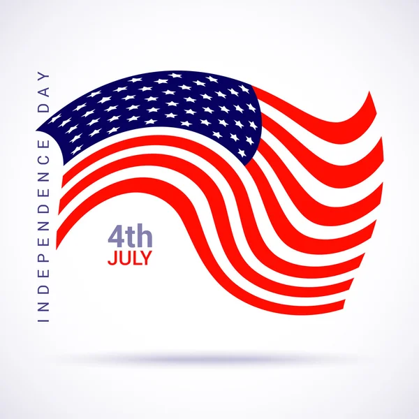 Stilvolle amerikanische Flagge zum Unabhängigkeitstag — Stockvektor