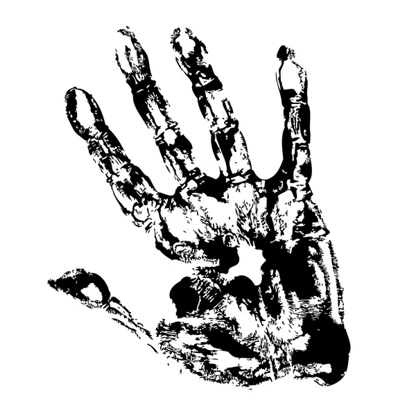 Black Print of hand — Stock Vector