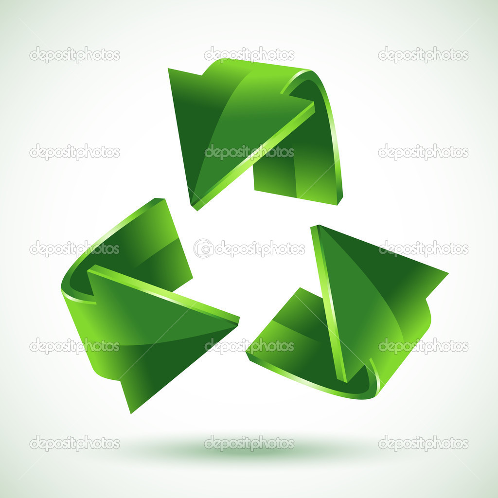 Green recycling arrows