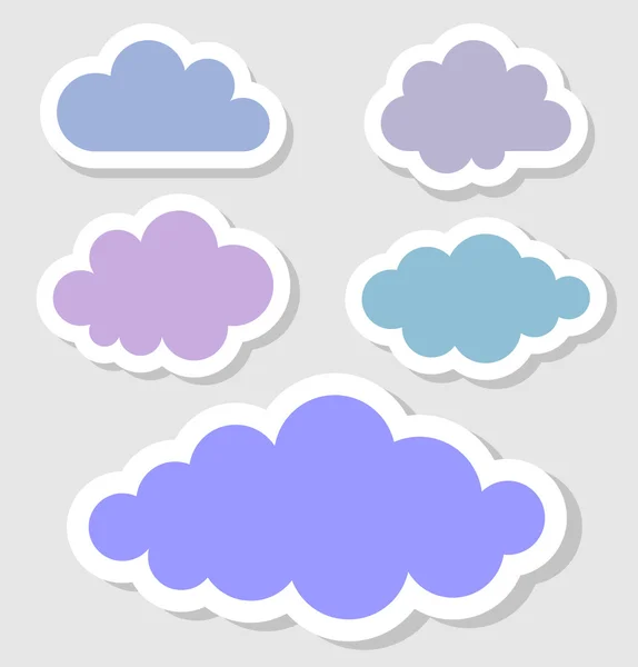 Conjunto de nuvens de papel —  Vetores de Stock