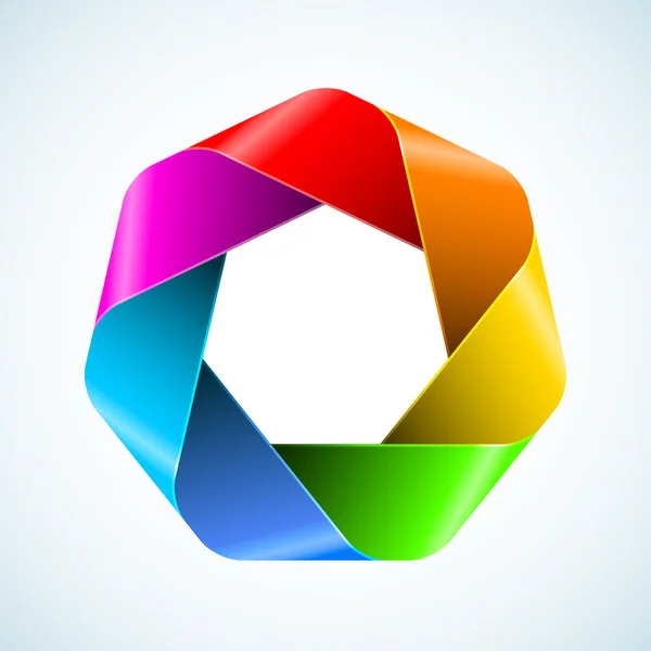 Icona astratta del poligono arcobaleno . — Vettoriale Stock