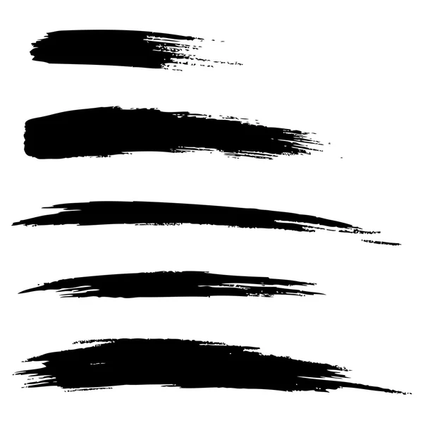 Set of Hand Drawn Grunge Brush Lines — Stock Vector