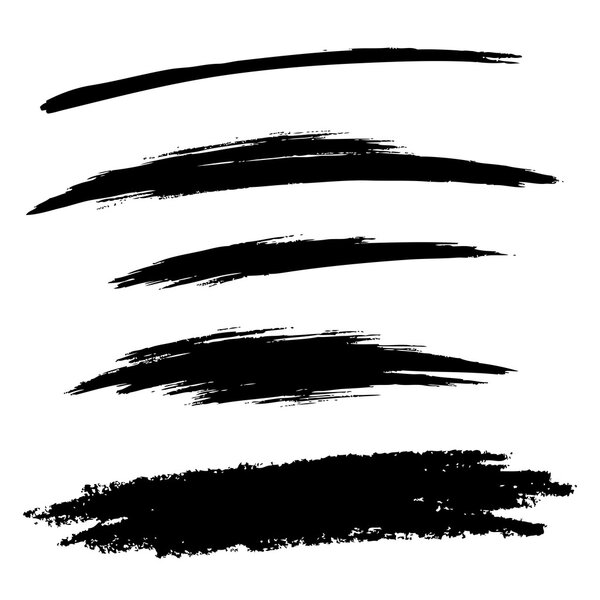 Set of Hand Drawn Grunge Brush Lines