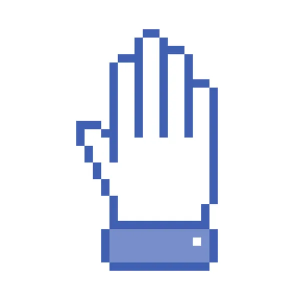 Pixel Hand-up-Symbol — Stockvektor