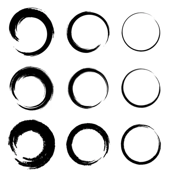 Conjunto de manchas Grunge Circle — Vector de stock