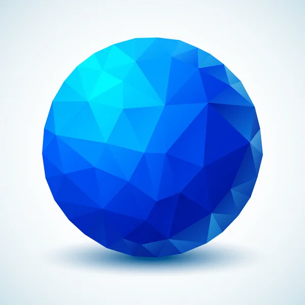 Bola geométrica azul . — Vetor de Stock
