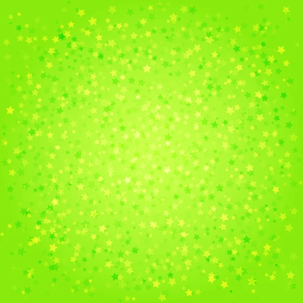 Fondo abstracto verde con estrellas — Vector de stock