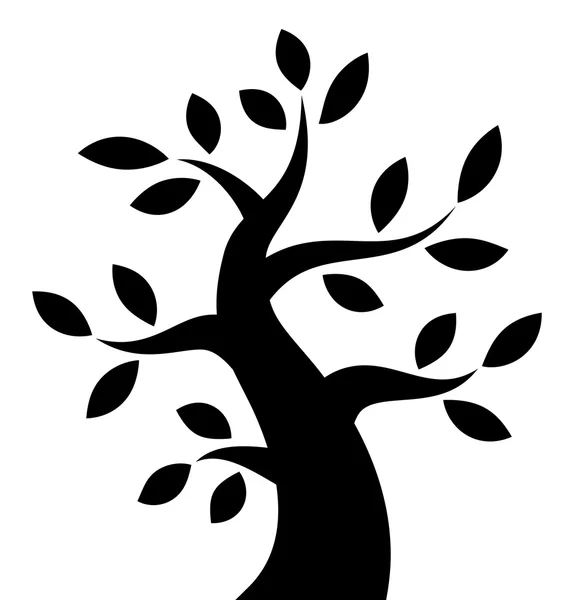 Árbol negro negrita icono — Vector de stock