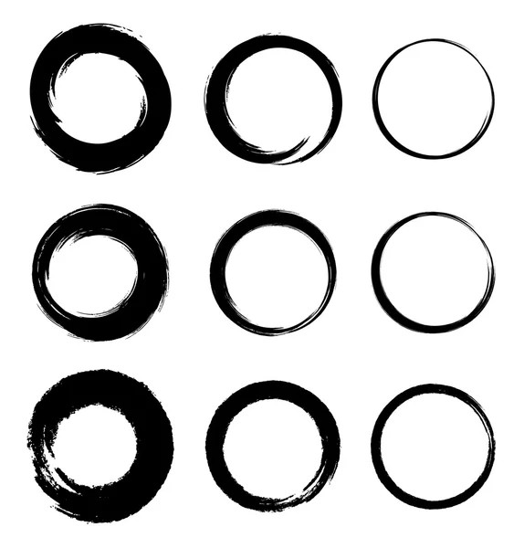 Set of Grunge Circle Stains — Stock Vector