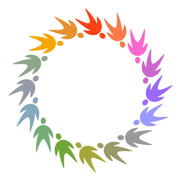Cercle de personnes colorées pictogramme — Image vectorielle