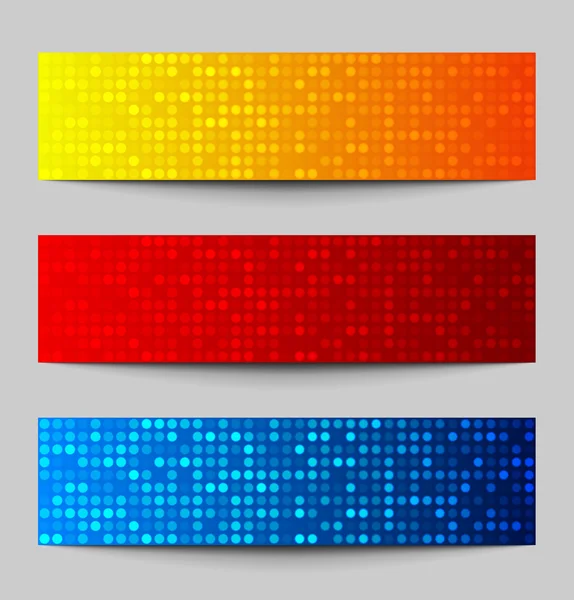 Conjunto de Banners coloridos de pixels — Vetor de Stock