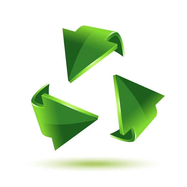 Setas de reciclagem verde — Vetor de Stock