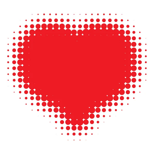 Coeur rouge demi-teinte — Image vectorielle