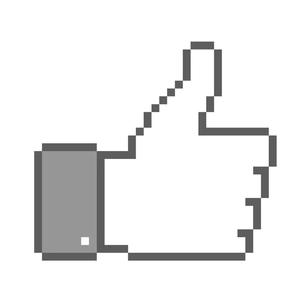 Pixel pulgar hacia arriba — Vector de stock