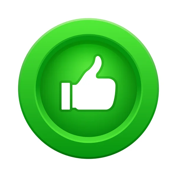 Thumb up green button — Stock Vector