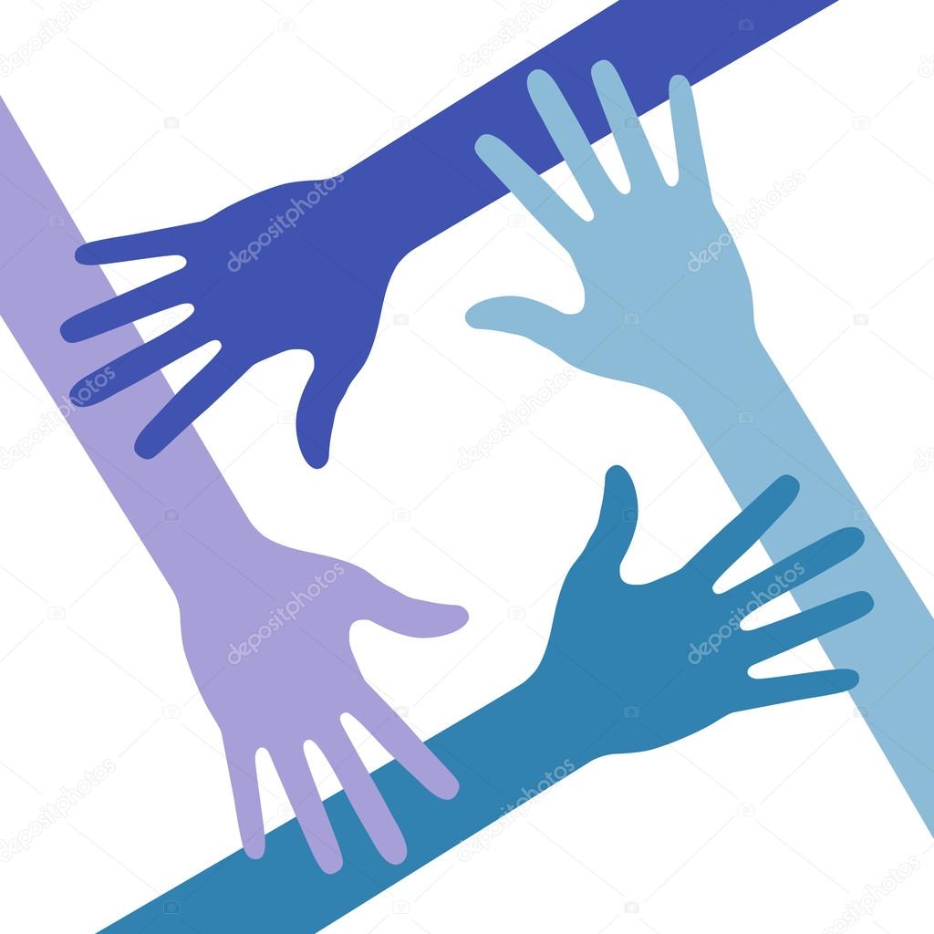 Icona di quattro mani colorate illustrazione vettoriale per il vostro disegno — Vettoriali di artishokcs1