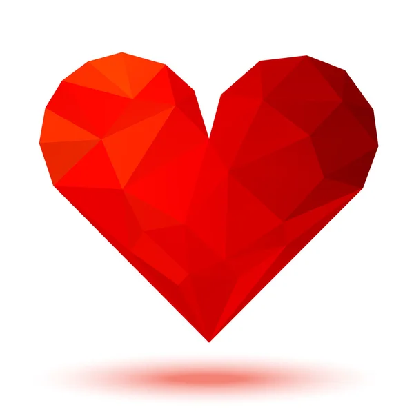Rosso 3d cuore di San Valentino — Vettoriale Stock