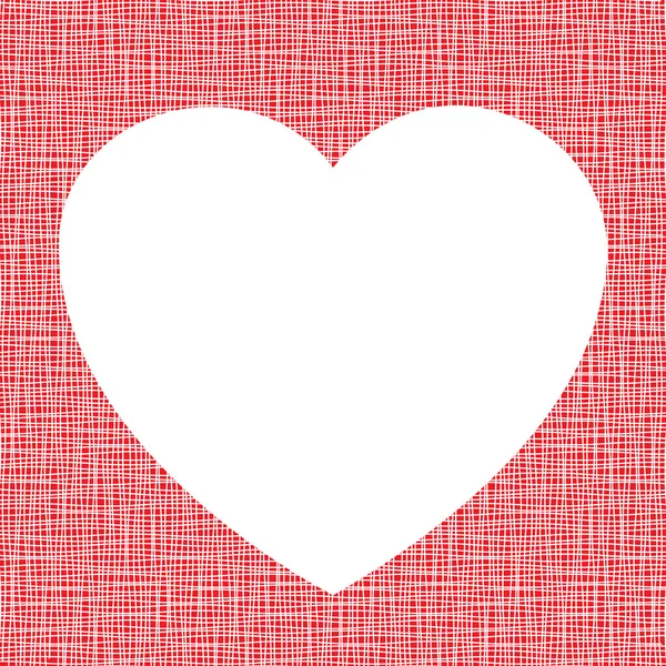 Corazón blanco sobre lienzo textura — Vector de stock