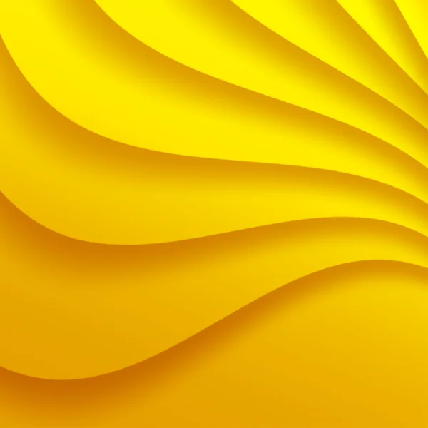 黄色の波状の背景. — ストックベクタ