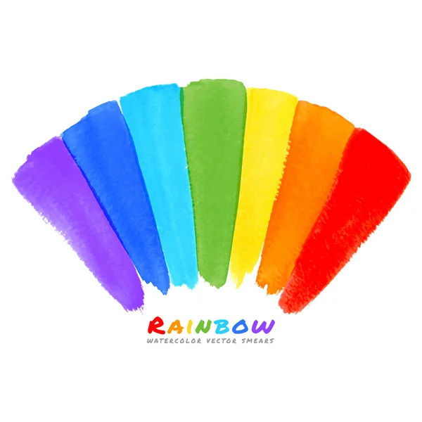 Esfregaços de escova de aquarela arco-íris —  Vetores de Stock