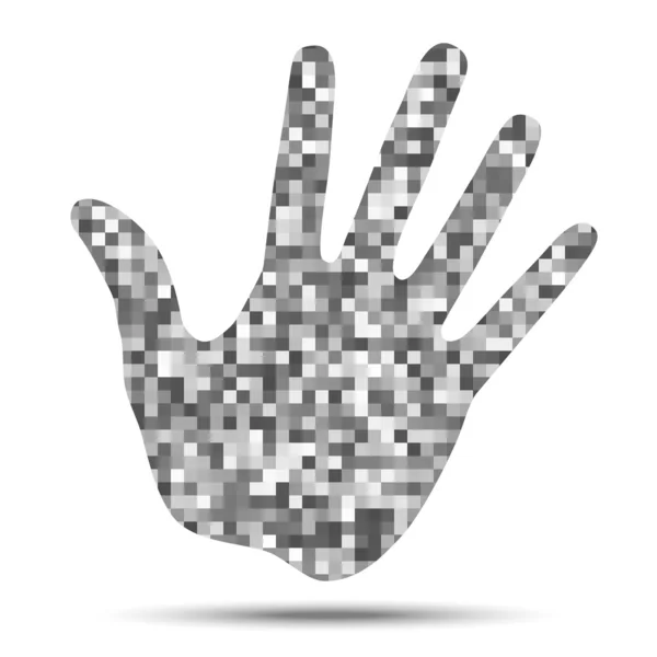 Hand Print Pixel Texture — Stock Vector