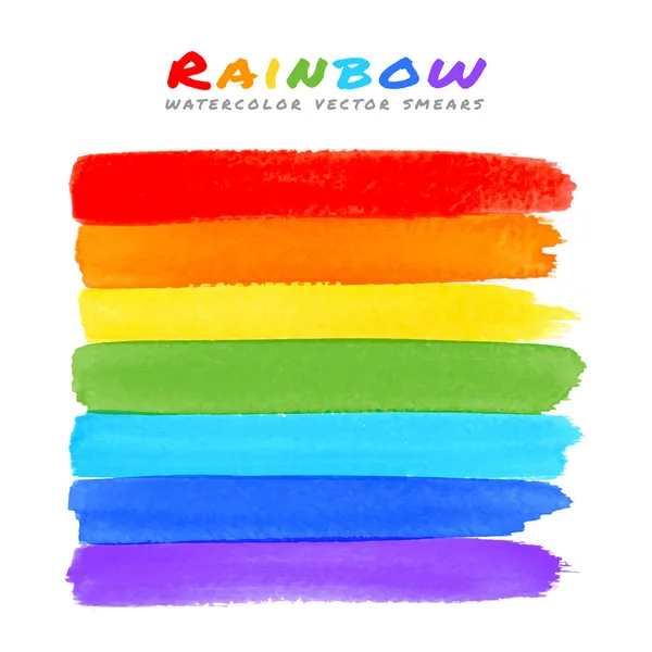 Кисть Rainbow Watercolor Smears — стоковый вектор