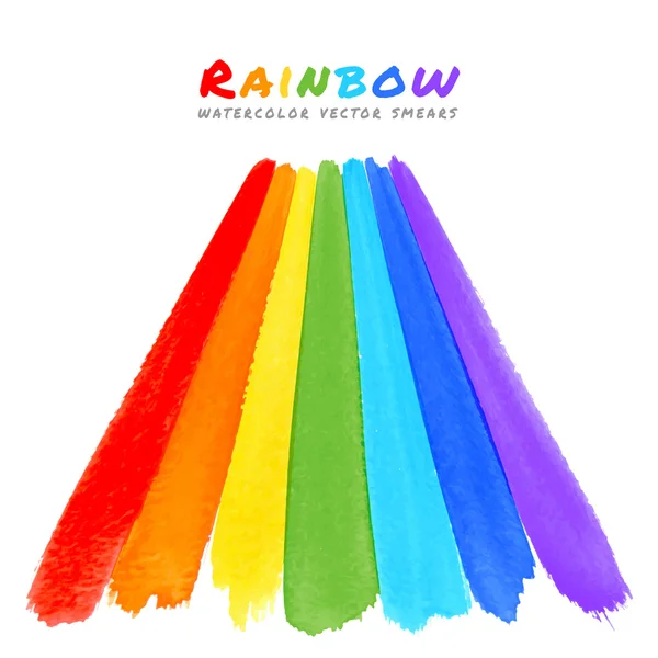 Кисть Rainbow Watercolor Smears — стоковый вектор