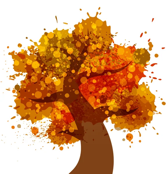 グランジ秋のツリーのアイコン — ストックベクタ