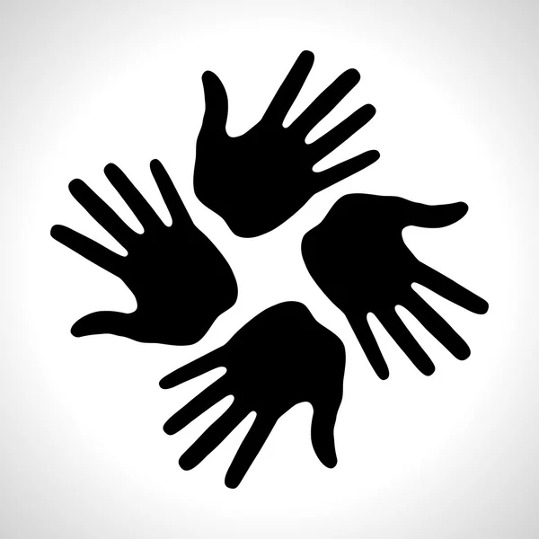 Black Hand Print icon — Stock Vector