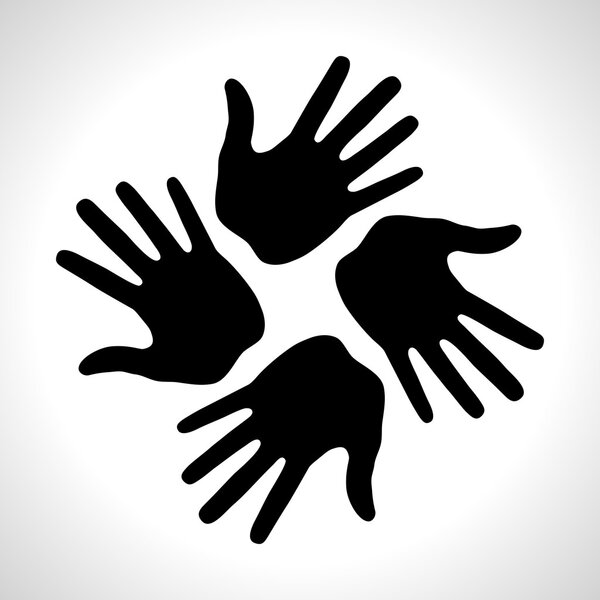 Черная рука печати значок
